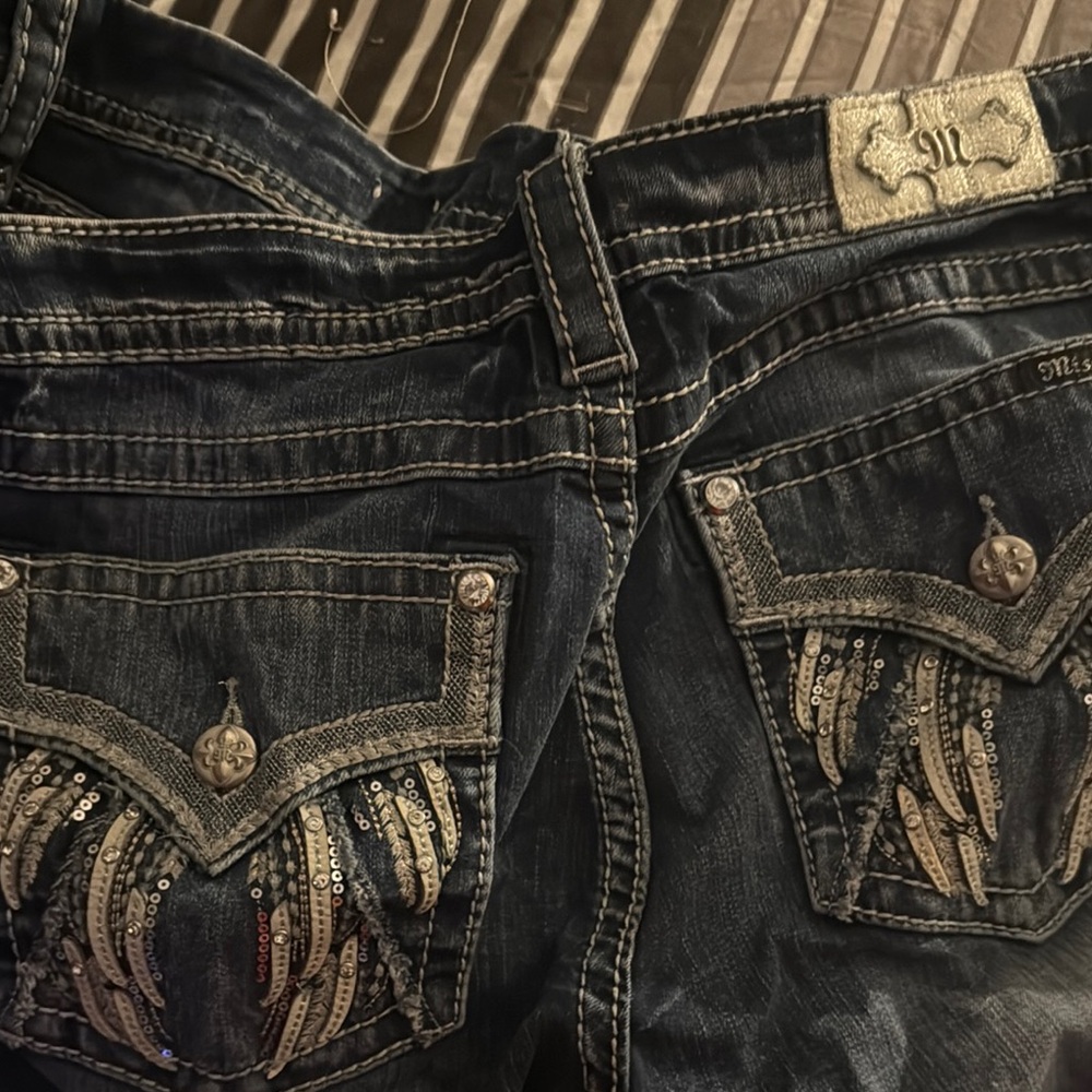 Miss Me Dark Wash Jeans with Sequin Details